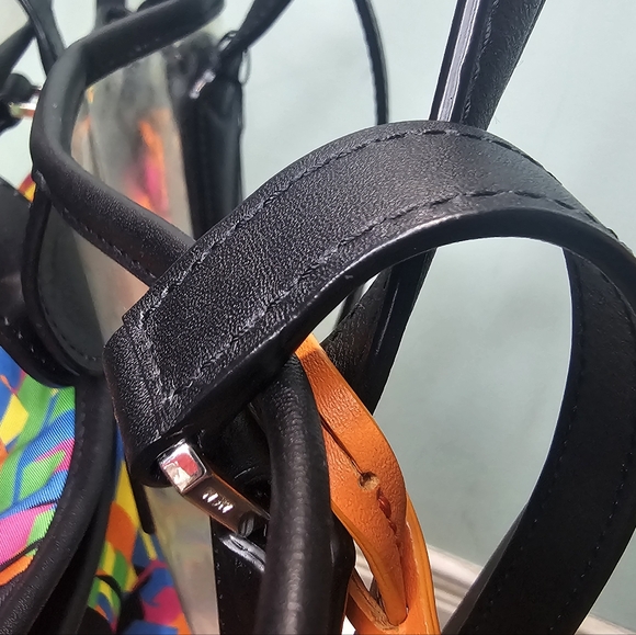 NWT MCM Portuna Medium Clear Graphic Logo Aren Cube Leather Trim Shopper Tote - Picture 8 of 17